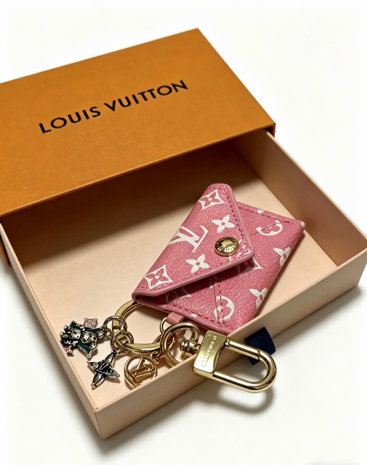 Louis Vuitton Pink Monogram Envelope Keychain